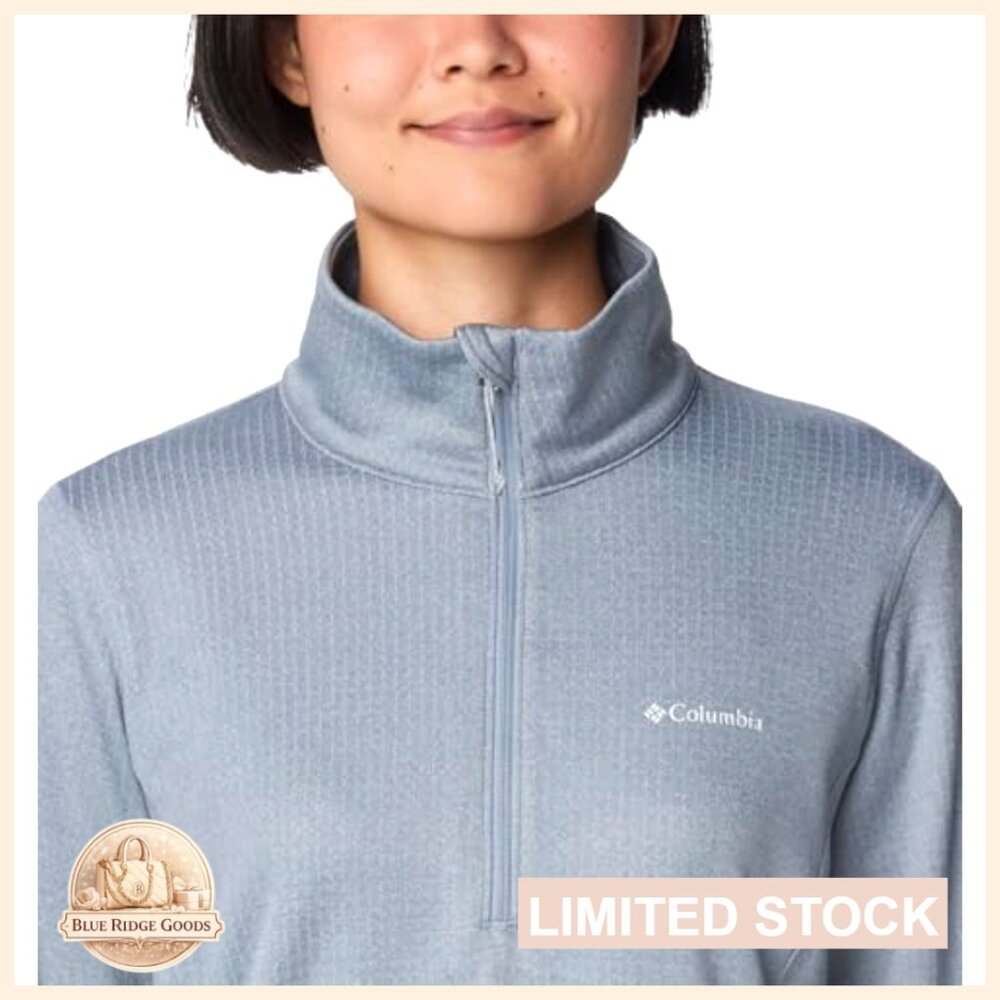 Grid Fleece Half Zip Pullover Performance Active … - image 4